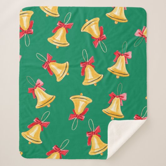Couverture Sherpa Motif d'aquarelle transparente avec cloche (Devant)