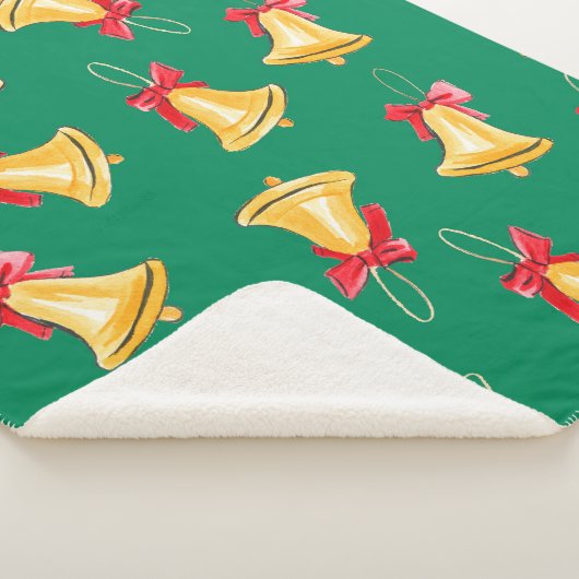 Couverture Sherpa Motif d'aquarelle transparente avec cloche (3/4)