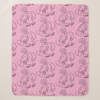 Couverture Sherpa Motif d'art en ligne continu de santé mentale et d