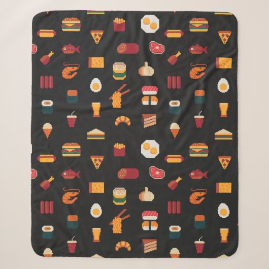 Couverture Sherpa Motif d'art en pixel sans soudure, textures de tis (Devant)