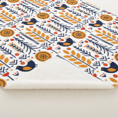 Couverture Sherpa Motif d'art populaire d'oiseau d'automne (3/4)