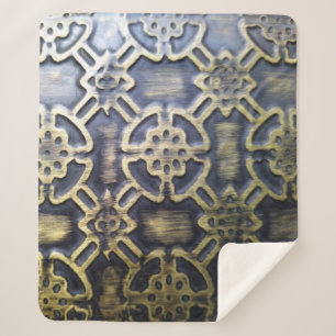 Couverture Sherpa Motif d'art tribal africain