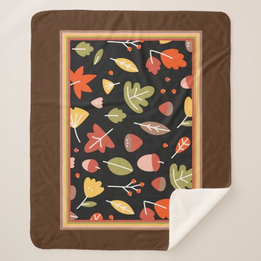 Couverture Sherpa Motif d'automne coloré (Devant)