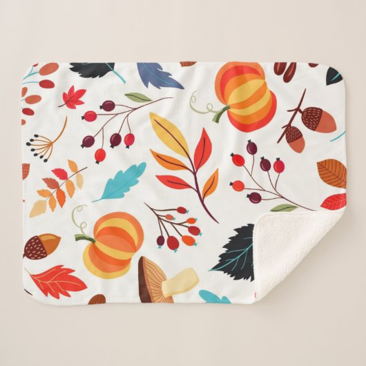 Couverture Sherpa Motif d'automne Sherpa Blanket (Devant (Horizontal))
