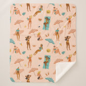 Couverture Sherpa Motif de bains de soleil de plage (Devant)