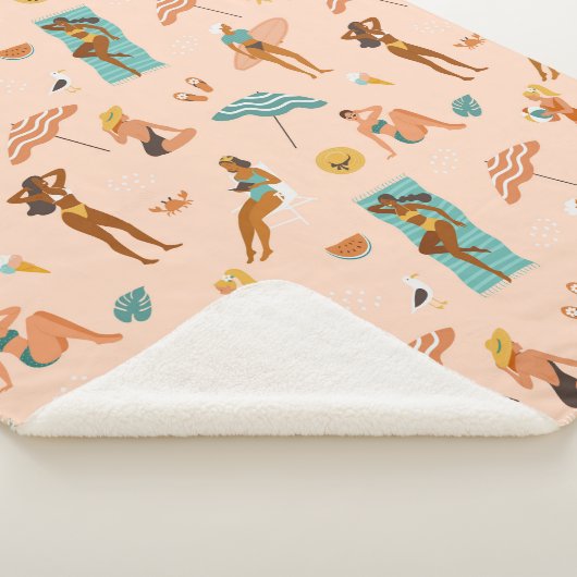 Couverture Sherpa Motif de bains de soleil de plage (3/4)
