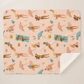 Couverture Sherpa Motif de bains de soleil de plage (Devant (Horizontal))