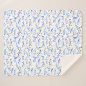Couverture Sherpa Motif de baleine bleue d'aquarelle (Devant (Horizontal))