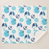 Couverture Sherpa Motif De Baleines, Beaux Baleines, Baleines Bleues (Devant (Horizontal))