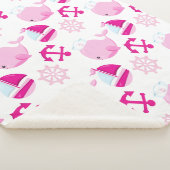 Couverture Sherpa Motif De Baleines, Beaux Baleines, Baleines Roses (3/4)
