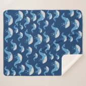 Couverture Sherpa Motif de baleines de l'océan bleu profond (Devant (Horizontal))
