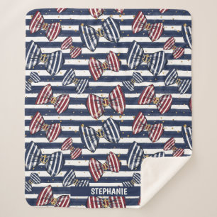 Couverture Sherpa Motif de bandes de ruban patriotique