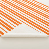 Couverture Sherpa Motif de bandes verticales blanches orange (3/4)