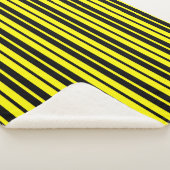 Couverture Sherpa Motif de bandes verticales noires jaunes (3/4)