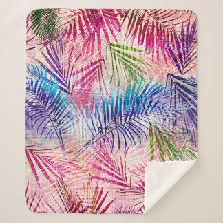 Couverture Sherpa Motif de basculement Feuilles d'aquarelle Abstrait