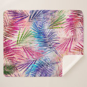 Couverture Sherpa Motif de basculement Feuilles d'aquarelle Abstrait (Devant (Horizontal))