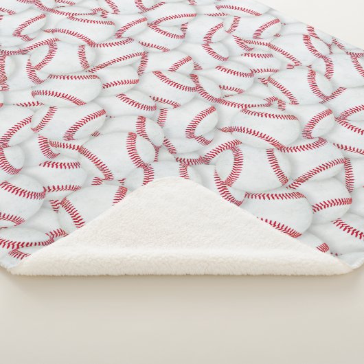 Couverture Sherpa Motif de baseballs en couche (3/4)