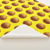 Couverture Sherpa Motif de basketball orange, (3/4)