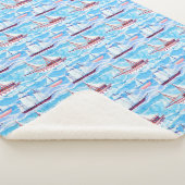 Couverture Sherpa Motif de bateaux de navigation d'aquarelle (3/4)