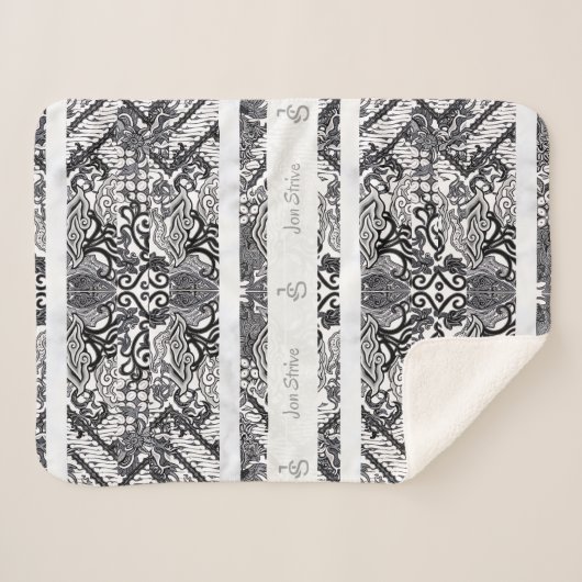 Couverture Sherpa Motif de BATIK moderne (Devant (Horizontal))
