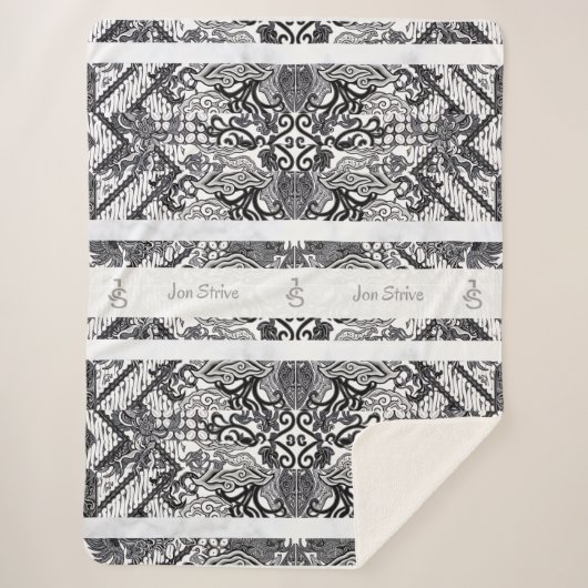 Couverture Sherpa Motif de BATIK moderne (Devant)