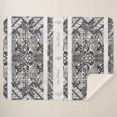 Couverture Sherpa Motif de BATIK moderne (Devant (Horizontal))