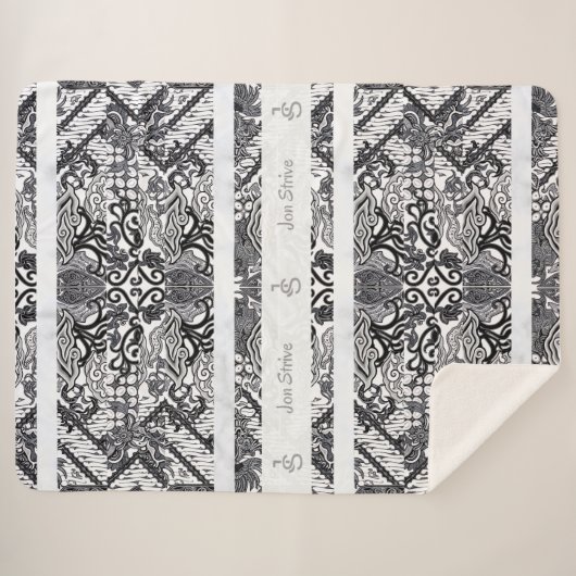 Couverture Sherpa Motif de BATIK moderne (Devant (Horizontal))