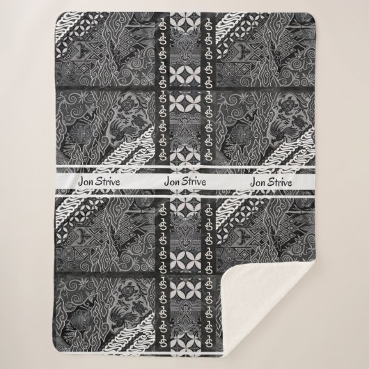 Couverture Sherpa Motif de BATIK moderne (Devant)