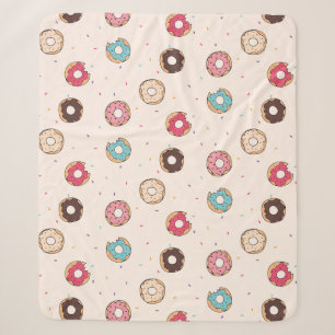 Couverture Sherpa Motif de beignets sucrés