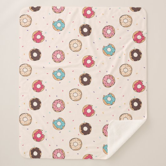 Couverture Sherpa Motif de beignets sucrés (Devant)