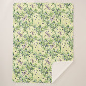 Couverture Sherpa Motif de bleuets avec libellules (Devant)