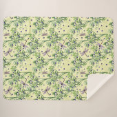 Couverture Sherpa Motif de bleuets avec libellules (Devant (Horizontal))