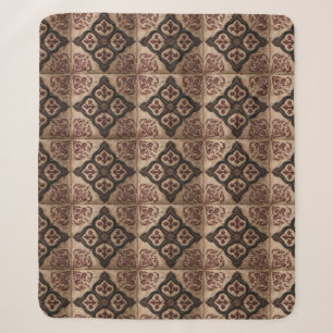 Couverture Sherpa Motif de bois sculpté gothique (5)