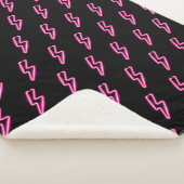 Couverture Sherpa Motif de boulon à éclair de néon rose (3/4)