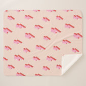 Couverture Sherpa Motif de boulon de foudre rose (Devant (Horizontal))