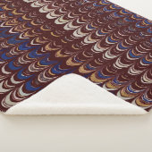 Couverture Sherpa motif de Bourgogne, bleu et blanc   (3/4)