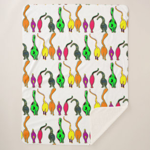 Couverture Sherpa Motif de boutons de chats colorés