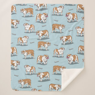 Couverture Sherpa Motif de bulldog anglais