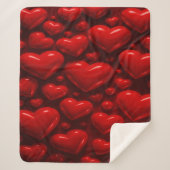 Couverture Sherpa Motif de bulle Red Hearts (Devant)