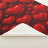 Couverture Sherpa Motif de bulle Red Hearts (3/4)