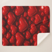 Couverture Sherpa Motif de bulle Red Hearts (Devant (Horizontal))