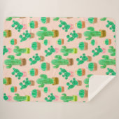 Couverture Sherpa Motif de cactus pointillés (Devant (Horizontal))