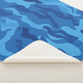 Couverture Sherpa Motif de Camouflage de texture bleue moderne (3/4)