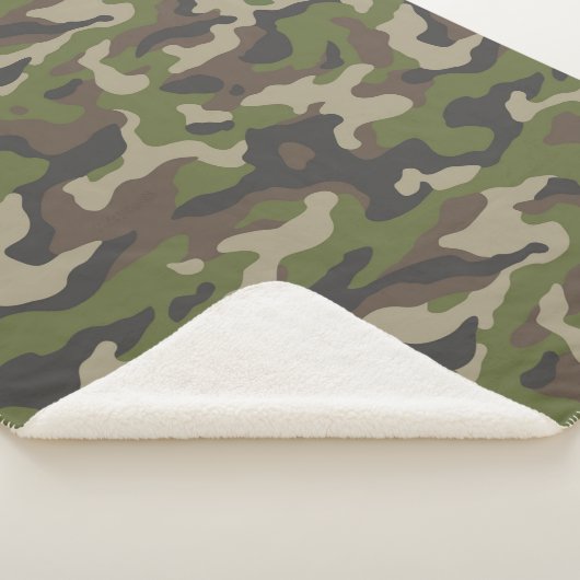 Couverture Sherpa Motif de camouflage vert (3/4)