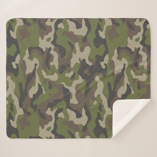 Couverture Sherpa Motif de camouflage vert (Devant (Horizontal))