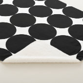 Couverture Sherpa Motif de cercle géométrique noir blanc rétro (3/4)