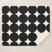 Couverture Sherpa Motif de cercle géométrique noir blanc rétro (Devant (Horizontal))