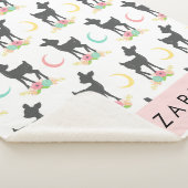 Couverture Sherpa Motif de cerfs, Cerf de bébé, Boho, Fleurs, Votre  (3/4)
