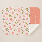 Couverture Sherpa Motif de cerise aquarelle (Devant (Horizontal))