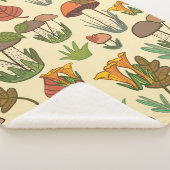 Couverture Sherpa Motif de champignons. (3/4)